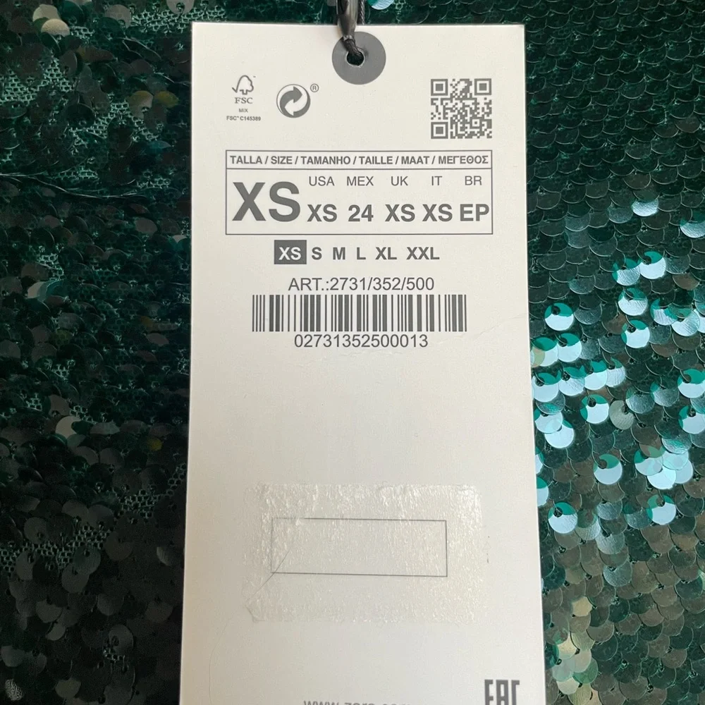 ZARA NWT BLOGGER FAVE Emerald Green Sequin Flare Leg Pants Holiday Party Pants - Picture 14 of 17